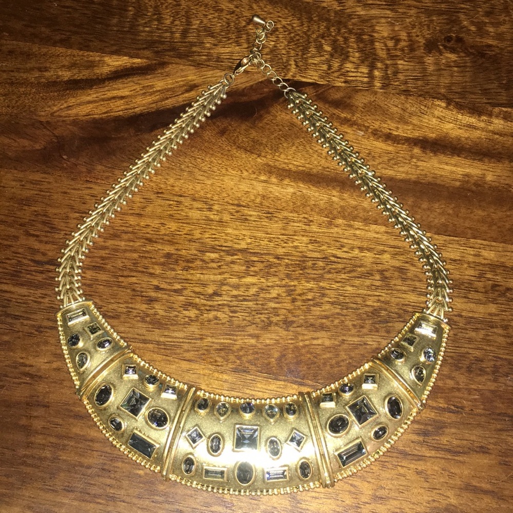 Gold and crystal necklace